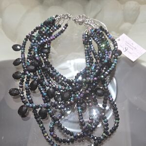 Elegant Black Beaded Necklace